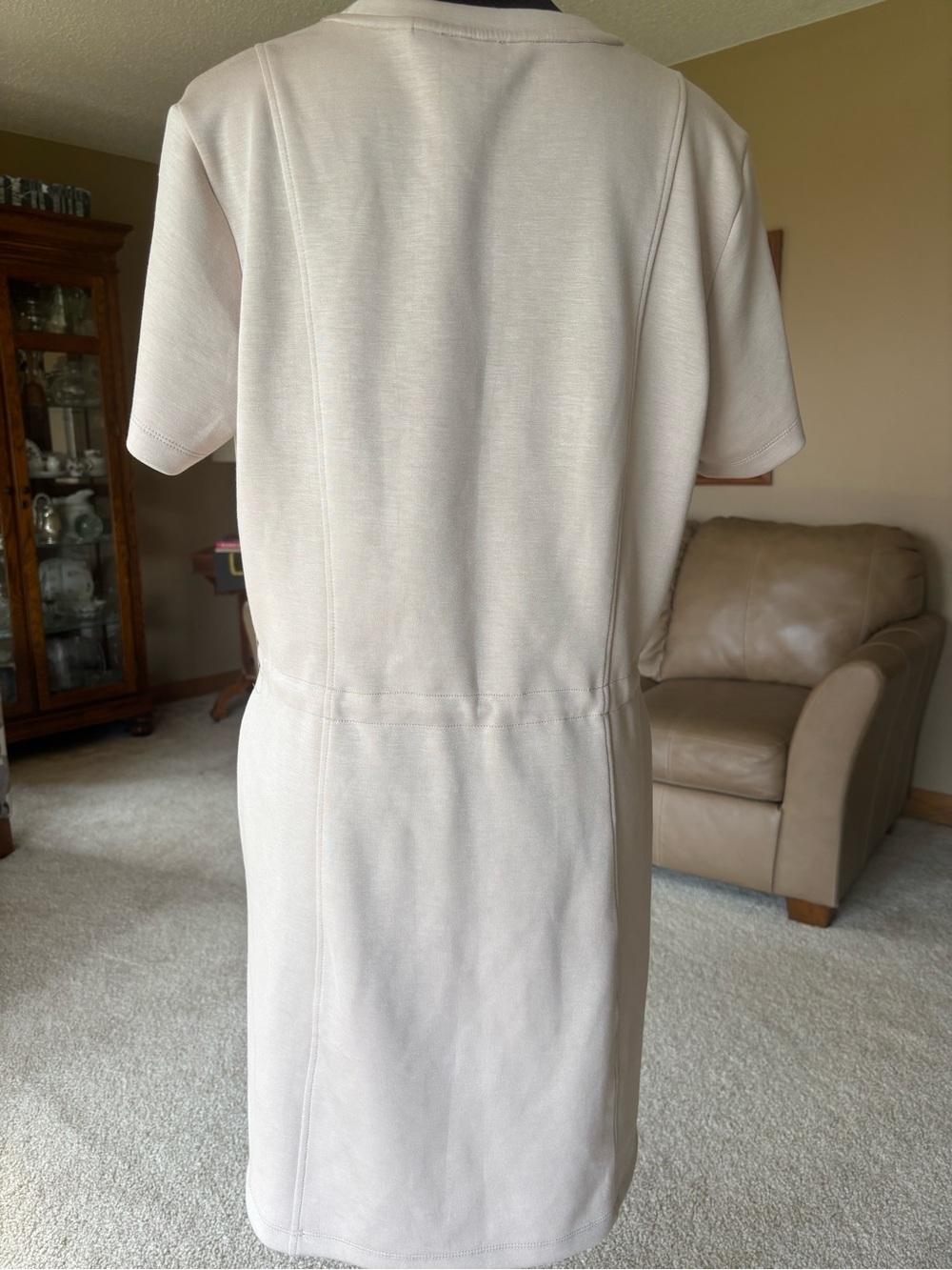 Casual Drawstring Dress in Light Beige M - Picture 4 of 12